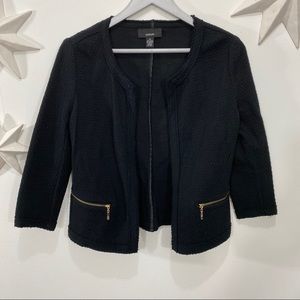 Alfa I textured knit open front blazer jacket XS